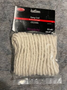Simplicity Deluxe Natural Cream Braided Piping Cord 8/32” (6.35mm) 12 yards